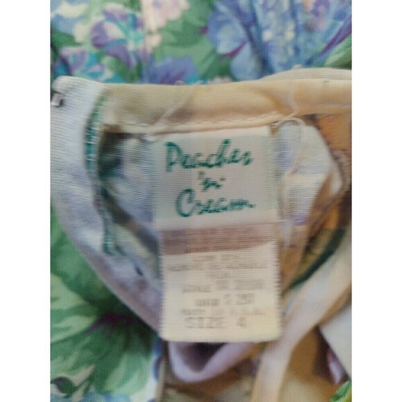 Girls Peaches’n Cream Dress Floral Bug Collar  Sz 4T Retro Vintage - Picture 4 of 5